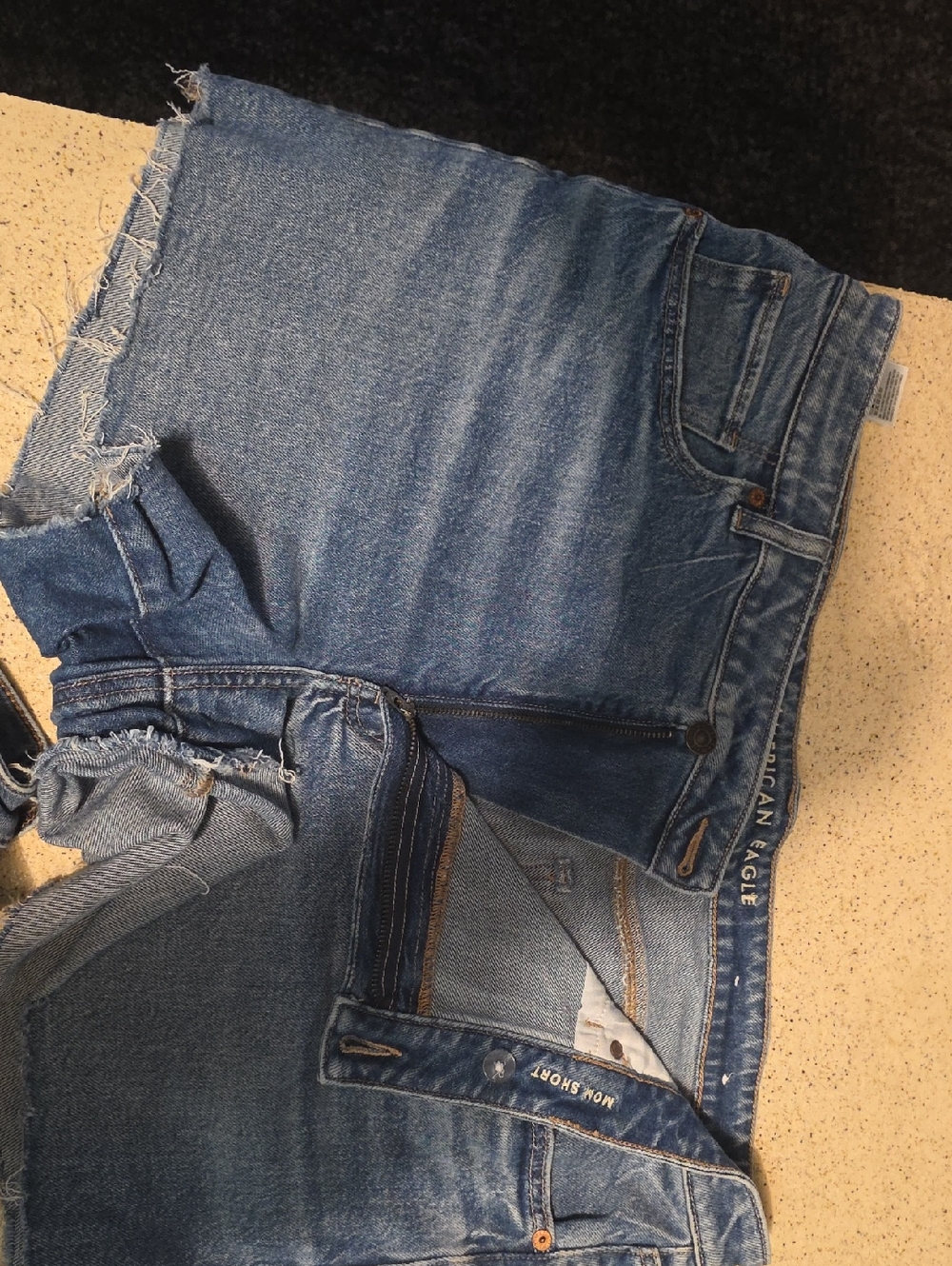 American Eagle Light Wash Stretch Denim Shorts - Blue